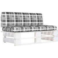 Syfax Canapé central palette de jardin Blanc Bois de pin imprégné