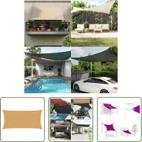 The Living Store – Voile d'ombrage 160 g/m², rectangulaire, couleur sable, 2 x 4 m, HDPE