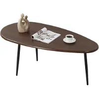 Costway Table basse , table de salon de style médiéval avec une structure métallique robuste et un design soigné, table basse rétro, table d'appoint, table basse, marron