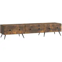 Syfax Meuble TV Chêne fumé 147 x 34,5 x 30 cm Bois d'ingénierie