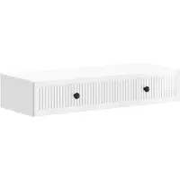 Syfax Table d'appoint murale Blanc brillant 87,5 x 34,5 x 17 cm