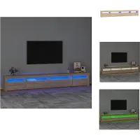 vidaXL Armoire TV avec lampes LED Chêne Sonoma 270x35x40 cm - Meuble TV