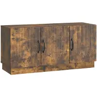 Syfax Meuble TV Chêne fumé 99 x 34,5 x 47 cm Bois d'ingénierie