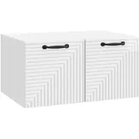 Syfax Meuble TV mural Montage mural Blanc brillant 59,5 x 41 x 30 cm
