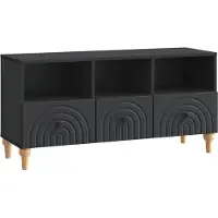 Syfax Meuble TV Noir 102 x 34,5 x 50 cm Bois d’ingénierie