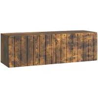 Syfax Meuble TV mural Chêne fumé 98 x 31 x 30 cm Bois d'ingénierie