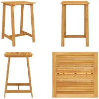 vidaXL Table haute de jardin 70 x 70 x 104 cm en bois massif d'acacia - Table haute de jardin - Tables hautes de jardin - Table haute en bois - Tables hautes en bois