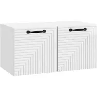 Syfax Meuble TV mural Montage mural Blanc brillant 59,5 x 31 x 30 cm