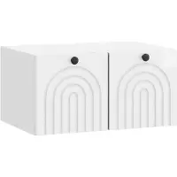 Syfax Meuble TV mural Montage mural Blanc brillant 59,5 x 41 x 30 cm
