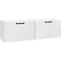 Syfax Meuble TV mural Montage mural Blanc brillant 98 x 31 x 30 cm