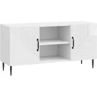 Syfax Meuble TV Blanc brillant 102 x 34,5 x 50 cm Bois d'ingénierie