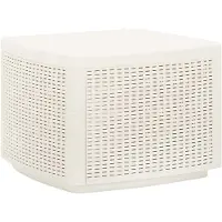 The Living Store Table de jardin , blanche, 53 x 53 x 40 cm, en plastique
