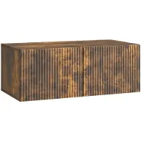Syfax Meuble TV mural Chêne fumé 78,5 x 41 x 30 cm Bois d'ingénierie
