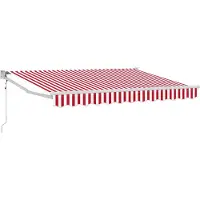 Syfax Store électrique rétractable rouge et blanc, 2,5 x 2 m
