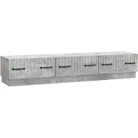 Syfax Meuble TV Gris béton 147 x 34,5 x 27 cm Bois d'ingénierie