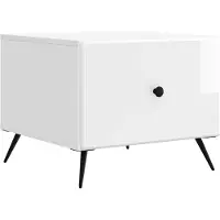 vidaXL Table basse blanche brillante 49 x 50 x 40 cm en aggloméré