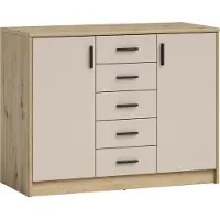Preisbrecher Kommode >Nelly< in Artisan Eiche Dekor / Cashmere - 109x86x50cm (BxHxT)