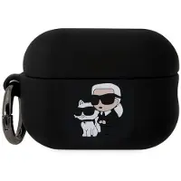 Karl Lagerfeld , Airpods Pro 2 NFT Silicone Couverture anti-choc avec anneau, Noir