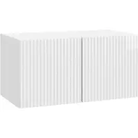 Syfax Meuble TV mural Montage mural Blanc brillant 59,5 x 31 x 30 cm
