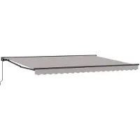 vidaXL Store à enroulement manuel, gris clair, 4 × 3,5 m