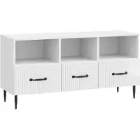 Syfax Meuble TV Blanc brillant 102 x 34,5 x 50 cm Bois d'ingénierie