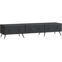 Syfax Meuble TV noir 147 x 34,5 x 30 cm en aggloméré