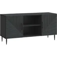 Syfax Meuble TV Noir 102 x 34,5 x 50 cm Bois d'ingénierie