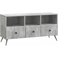 Syfax Meuble TV Gris béton 102 x 34,5 x 50 cm Bois d'ingénierie