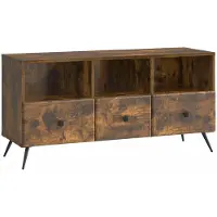 Syfax Meuble TV Chêne fumé 102 x 34,5 x 50 cm Bois d'ingénierie