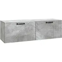 Syfax Meuble TV mural Gris béton 98 x 31 x 30 cm Bois d'ingénierie