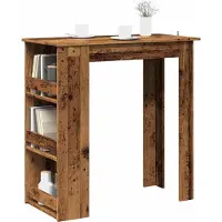 vidaXL Table de bar avec étagère imitation bois ancien 102x50x103,5 cm
