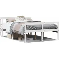 vidaXL Lit pour senior avec tête de lit sans matelas blanc 150x200 cm
