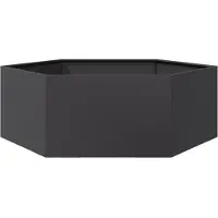 vidaXL Jardinière noir hexagone 138x120x45 cm acier