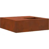 vidaXL Foyer extérieur marron 100 x 100 x 30 cm Acier résistant aux intempéries