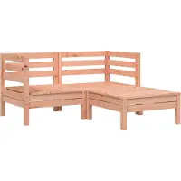 vidaXL Canapé de jardin 2 places avec pouf bois massif douglas
