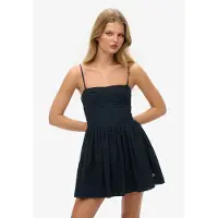 Superdry Broderie Cami Sleeveless Short Dress Noir L Femme