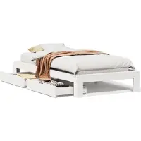 vidaXL Lit en pin massif sans matelas blanc 90x200 cm