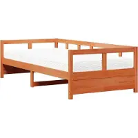 vidaXL Lit de jour avec matelas Marron cire 80x200 cm Pin massif