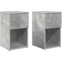 vidaXL Armoire de lit 2 pcs Gris béton 29 x 31,5 x 49 cm