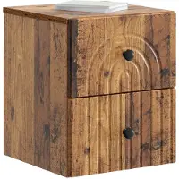 vidaXL Cabinet de chevet mural 2 pcs Bois ancien 33 x 34,5 x 40 cm