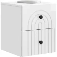 vidaXL Cabinet de chevet mural 2 pcs Blanc brillant 33 x 34,5 x 40 cm
