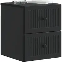 vidaXL Cabinet de chevet mural 2 pcs Noir 33 x 34,5 x 40 cm