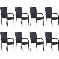 vidaXL Ensemble de jardin 9 pièces noir
