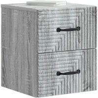 vidaXL Cabinet de chevet mural 2 pcs Sonoma gris 34,5 x 33 x 40 cm