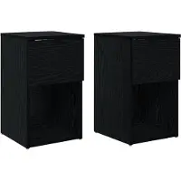 vidaXL Armoire de lit 2 pcs Chêne noir 29 x 31,5 x 49 cm