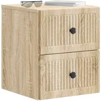 vidaXL Cabinet de chevet mural 2 pcs Chêne Sonoma 33 x 34,5 x 40 cm