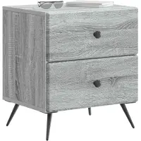 vidaXL Cabinet de chevet 2 pcs Sonoma gris 43 x 34,5 x 47,5 cm