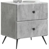 vidaXL Cabinet de chevet 2 pcs Gris béton 43 x 34,5 x 47,5 cm