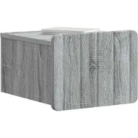 vidaXL Cabinet de chevet mural 2 pcs Sonoma gris 33 x 34,5 x 24 cm