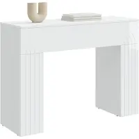 vidaXL Table basse Blanc brillant 102 x 35 x 75 cm Bois d'ingénierie